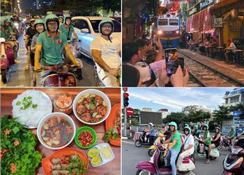 Hanoi  After Dark Street Food Tour By Vintage Vespa  + Train Street And Live Music 